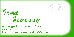 irma hevessy business card